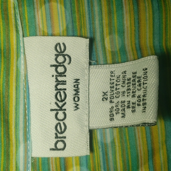 Green Women's button down blouse,size 2X. - Picture 4 of 9